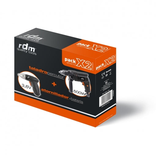 Kit taladro 500w + Atornillador a bateria 3,6v WDTRDM