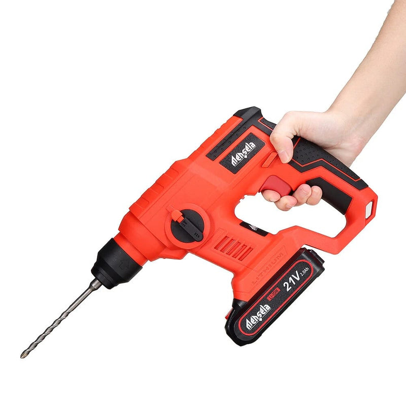 WDRH-LM1 100-240V 21V 2.0Ah Taladro de impacto eléctrico Martillo Taladro eléctrico Inalámbrico Potente velocidad Rompedor de hormigón con una batería