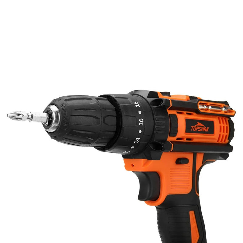 Taladro de impacto inalámbrico WTTS-ED2 21V 2000mAh Taladro eléctrico LED recargable de 2 velocidades con batería - con 1 batería